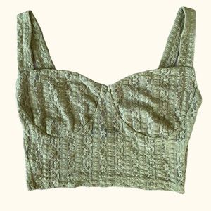 Lace Sage Green Tank Top
